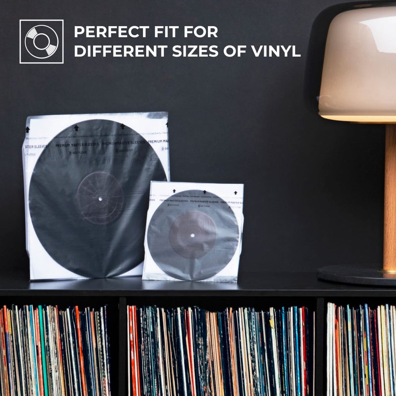 Big Fudge Vinyl Record Sleeves Inner - Vinyl Sleeves - Clear 3-Layer Album Covers with Anti-Static Rice Paper - Acid Free Protective Outer Cover for 7" Records - White, 50 Pack - Image 5